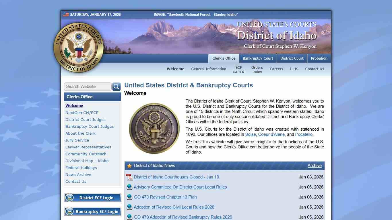 U.S. Courts, District of Idaho